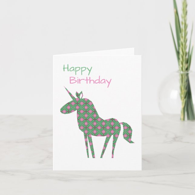 Carte Anniversaire de la licorne (Devant)