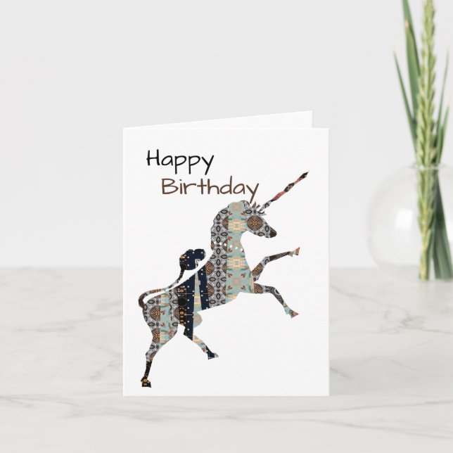 Carte Anniversaire de la licorne (Devant)