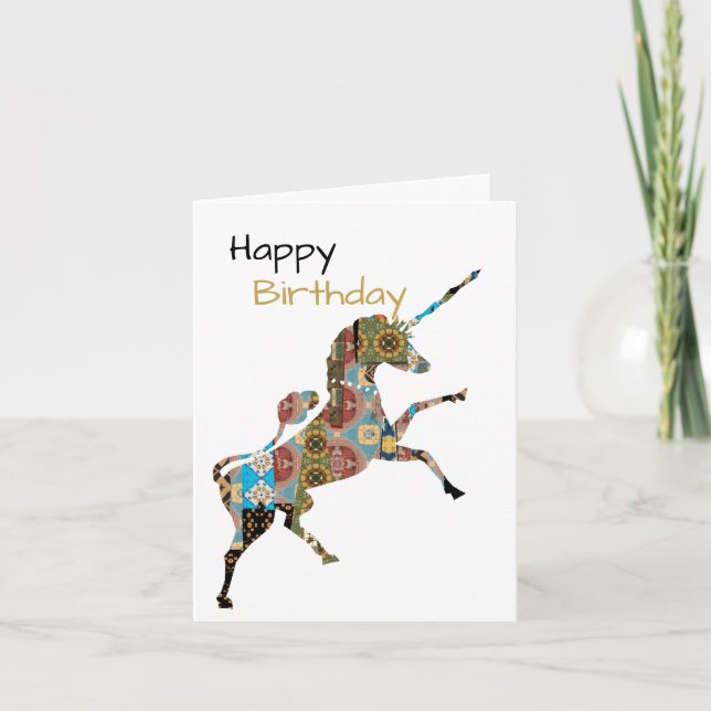Carte Anniversaire de la licorne (Devant)