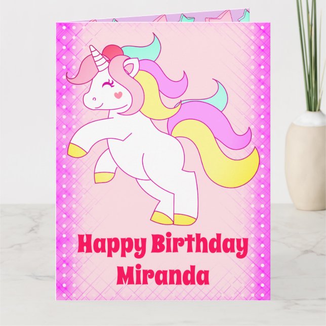 Carte Anniversaire de la licorne (Devant)