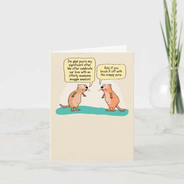 Carte Anniversaire de la loutre mignonne et amusante (Devant)