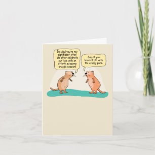 Carte Anniversaire de la loutre mignonne et amusante