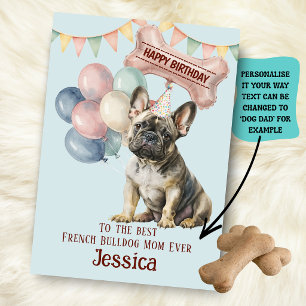 Carte Anniversaire de la maman/papa de Bouledogue França