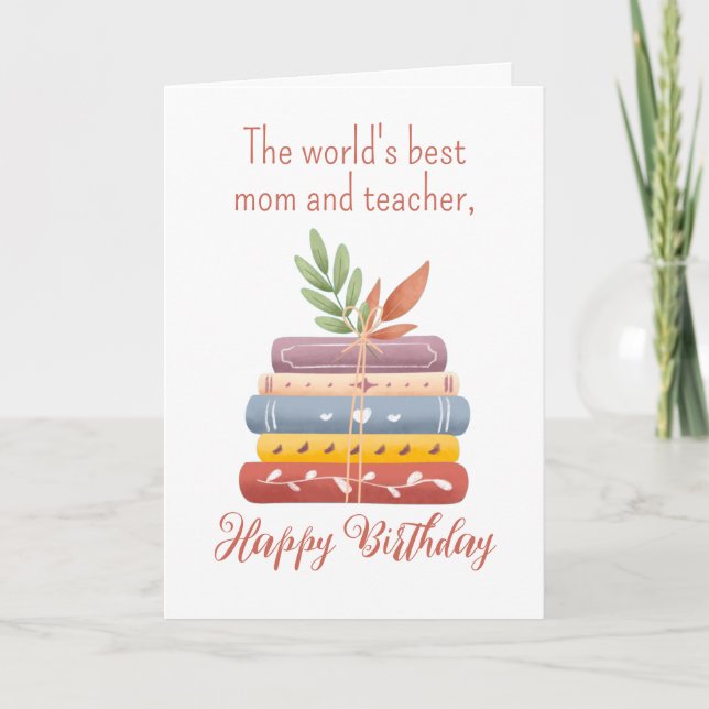 Carte Anniversaire de la meilleure maman et de l'enseign (Devant)