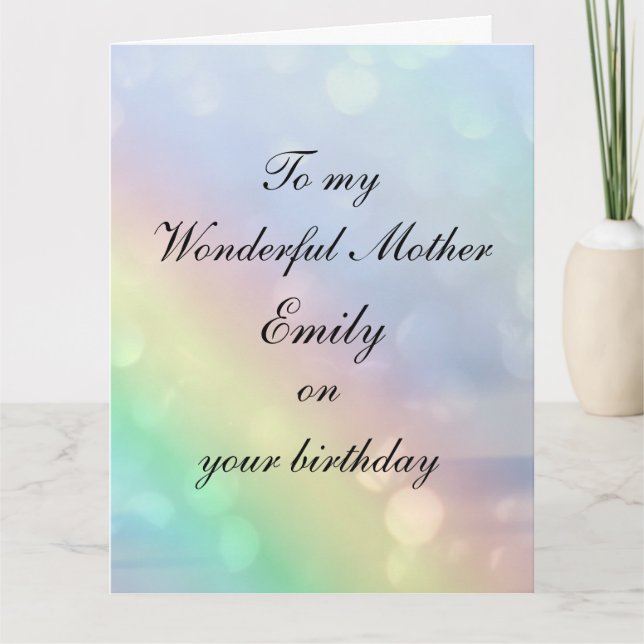 Carte Anniversaire de la mère personnalisée (Devant)