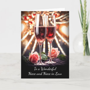 Carte Anniversaire de la nièce et de la femme avec Champ