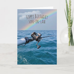 Carte Anniversaire de la pêche et de l'arc-en-ciel