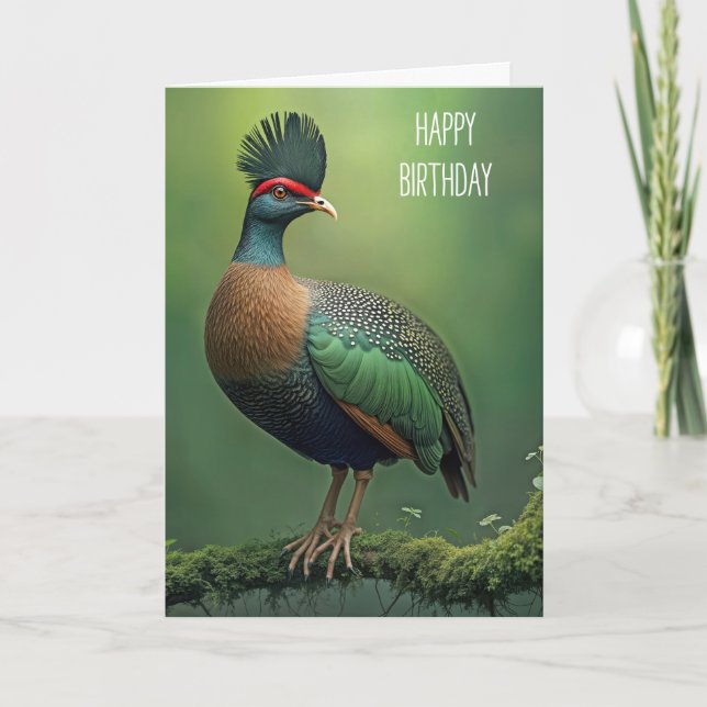 Carte Anniversaire de la perdrix sur une branche (Devant)