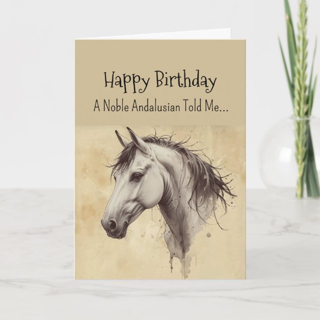 Carte Anniversaire de la personnalité du cheval andalou (Devant)