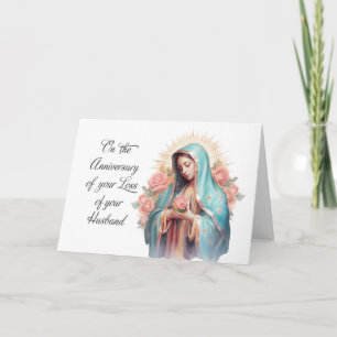 Carte Anniversaire de la perte du mari Vierge Marie bien