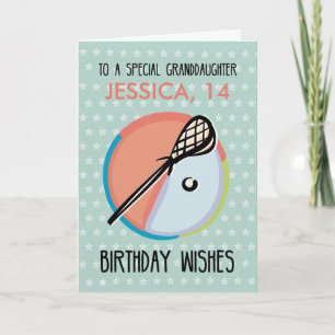 Carte Anniversaire de la petite-fille, Lacrosse Sport, P
