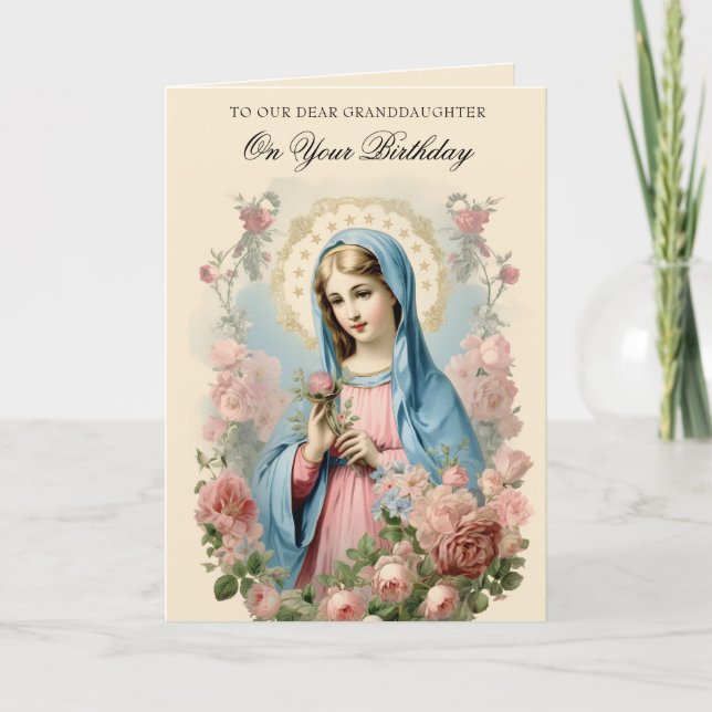 Carte Anniversaire de la petite-fille Verset religieux f (Devant)