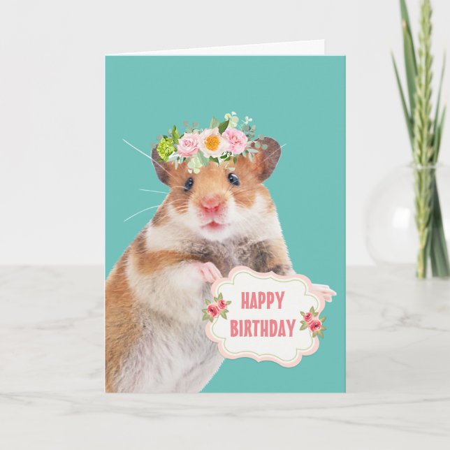 Carte Anniversaire de la petite souris mignonne (Devant)