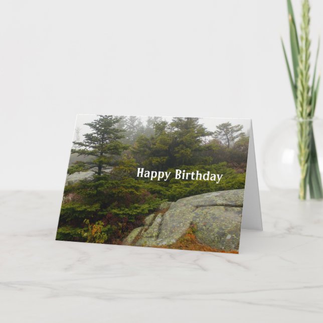Carte Anniversaire de la photo de Maine Pine Boulders Ac (Devant)