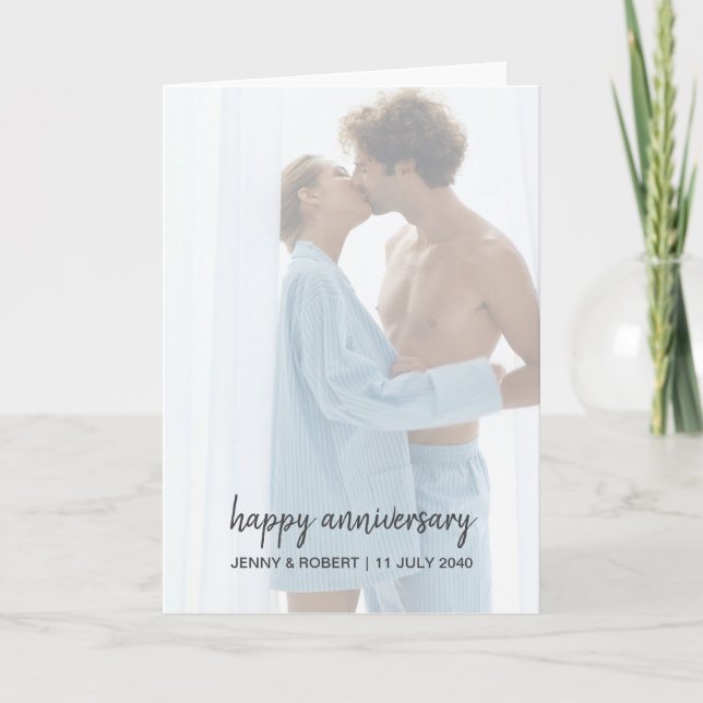 Carte Anniversaire de la photo de script moderne tendanc (Devant)