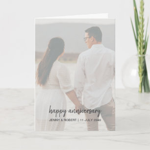 Carte Anniversaire de la photo de script moderne tendanc