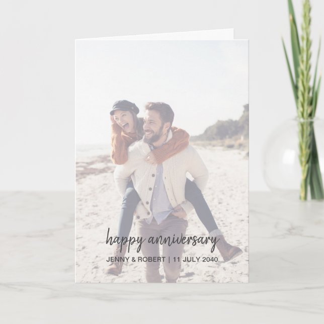 Carte Anniversaire de la photo de script moderne tendanc (Devant)