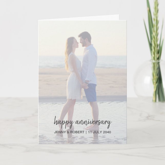 Carte Anniversaire de la photo de script moderne tendanc (Devant)