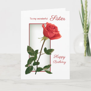 Carte Anniversaire de la rose rouge