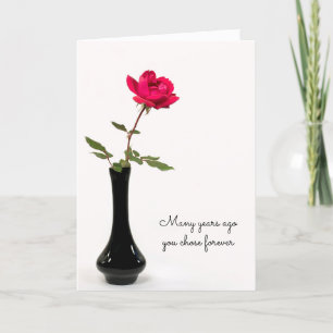Carte anniversaire de la rose rouge