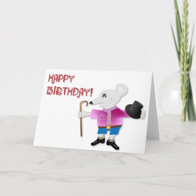 CARTE ANNIVERSAIRE DE LA SOURIS (Devant)