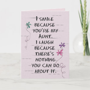 Carte Anniversaire de la tante aux fleurs de parties sci