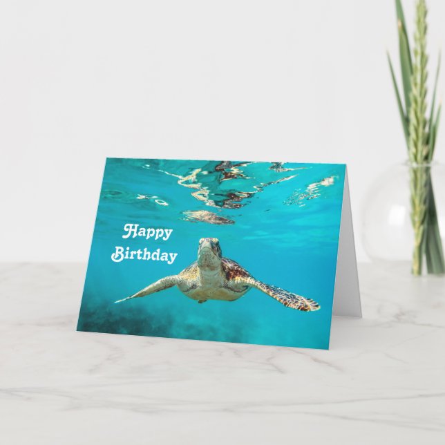Carte Anniversaire de la tortue de mer (Devant)