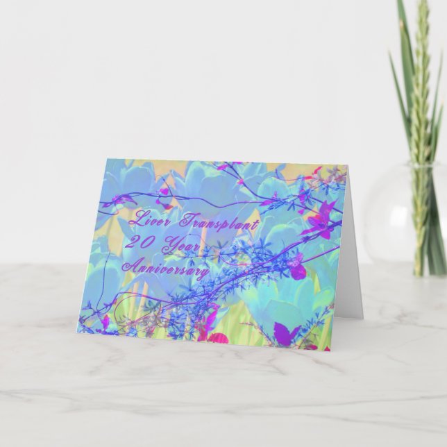 Carte Anniversaire de la transplantation du foie, 20 ans (Devant)