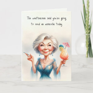 Carte Anniversaire de la vieille dame Humour