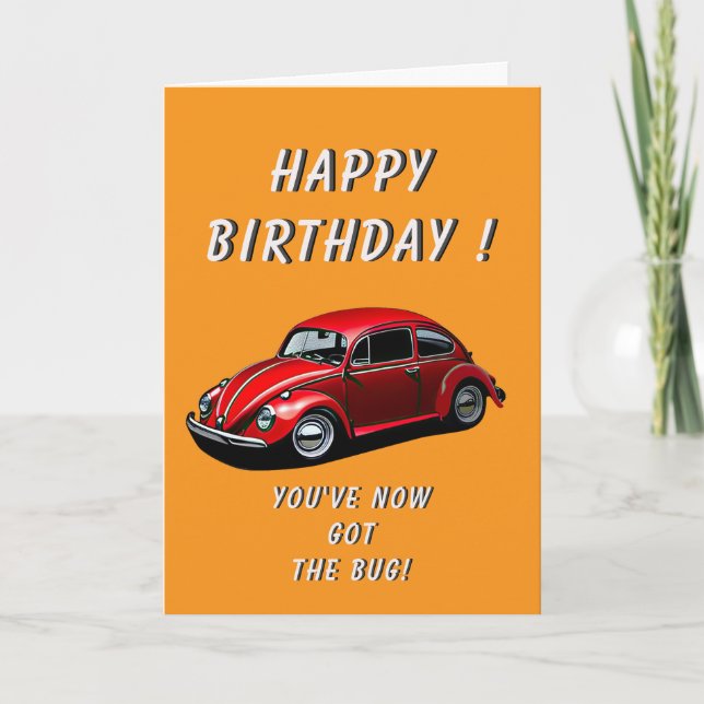 Carte Anniversaire de la voiture classique (Devant)