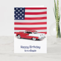 Anniversaire de la voiture rouge et blanche 1955