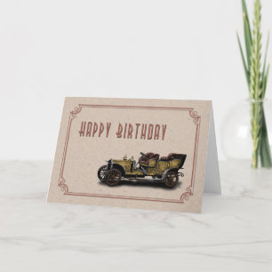 Carte Anniversaire de la Voiture Vintage