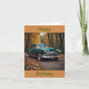 Carte Anniversaire de la Voiture Vintage
