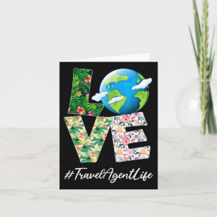 Carte Anniversaire de l'agent de voyage Love World Jour