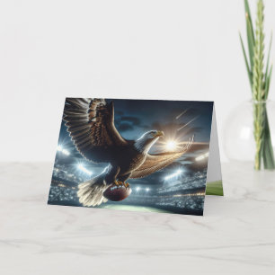 Carte Anniversaire de l'aigle à tête blanche avec footba