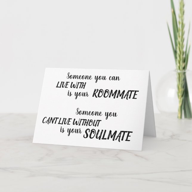 Carte Anniversaire de l'âme Brosse Script romantique (Devant)