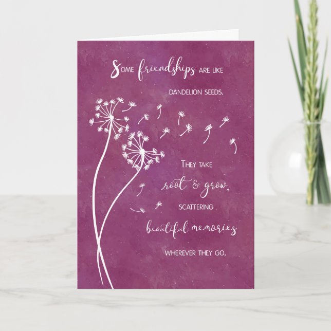 Carte Anniversaire de l'amitié Dandelion Art pour l'ami (Devant)