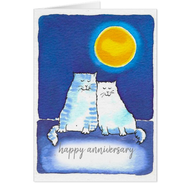 Carte Anniversaire de l'amour du chat (Devant)