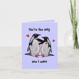 Carte Anniversaire de l'amour du pingouin
