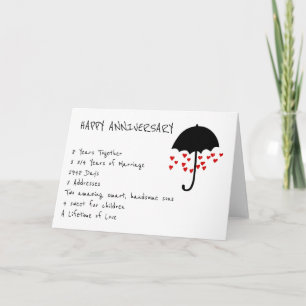 Carte Anniversaire de l'amour pluvieux