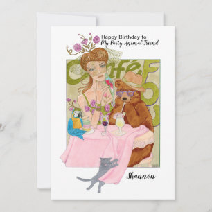 Carte Anniversaire de l'Amoureux des animaux amie
