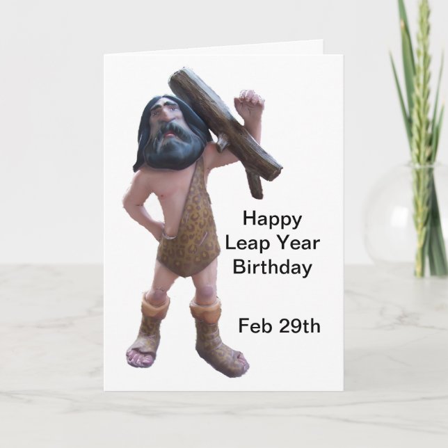 Carte Anniversaire de l'année du bonhomme de Caveman (Devant)