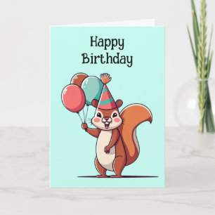 Carte Anniversaire de l'écureuil mignon
