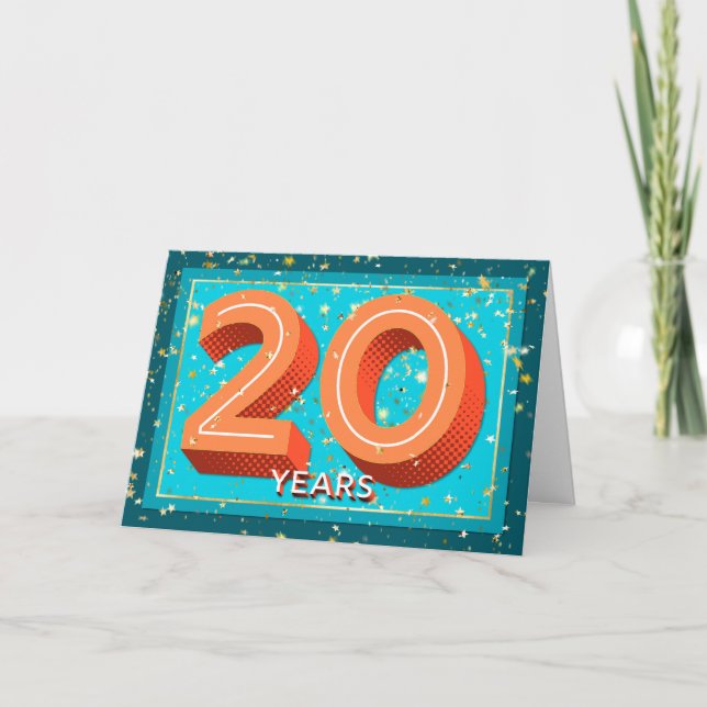 Carte Anniversaire de l'employé 20 ans - numéros gras (Devant)