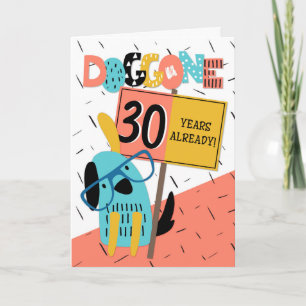 Carte Anniversaire de l'employé 30 ans Comic Dog