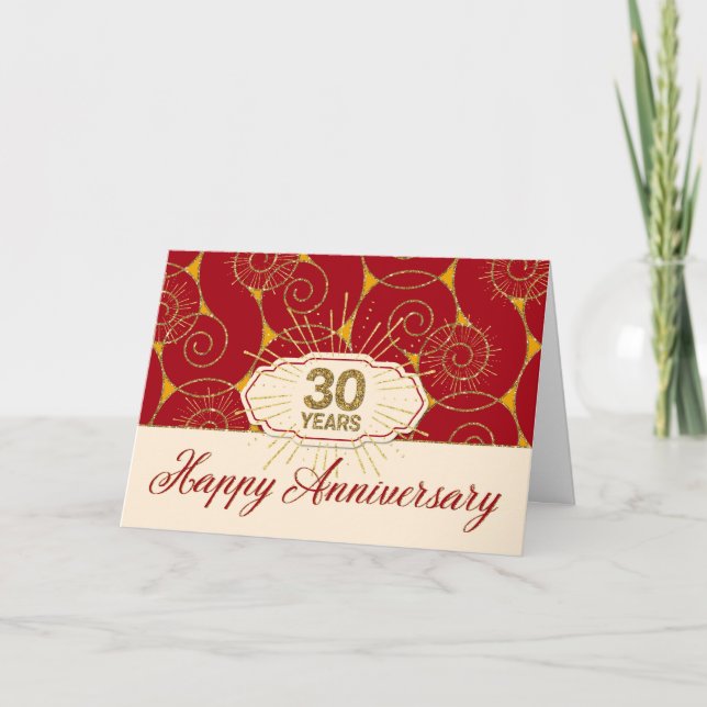 Carte Anniversaire de l'employé 30 ans - Flèches rouges (Devant)