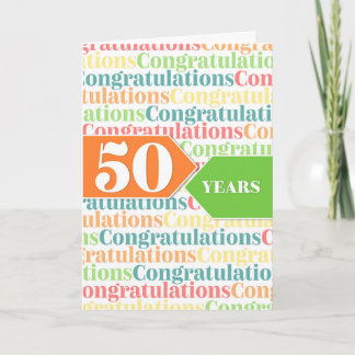 Carte Anniversaire de l'employé 50 ans Motif coloré