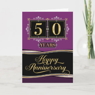 Carte Anniversaire de l'employé 50 ans Plum officiel déc
