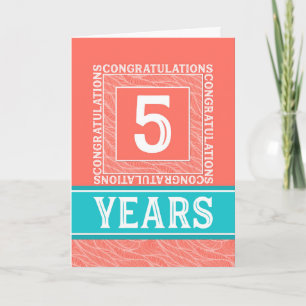 Carte Anniversaire de l'employé 5 ans - Décor