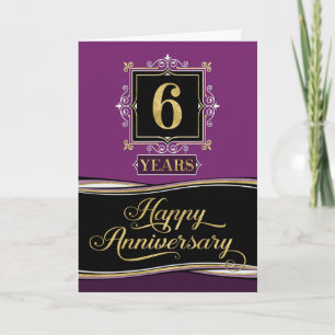 Carte Anniversaire de l'employé 6 ans Plum officiel déco